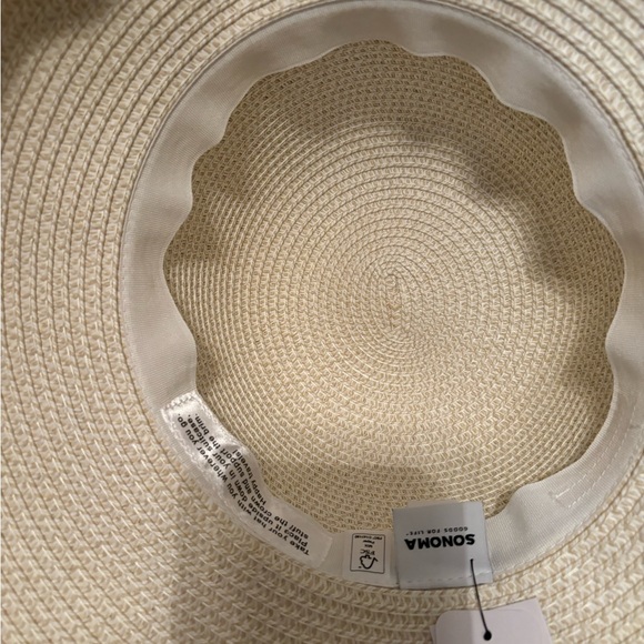 NEW * SONOMA Packable Cream Woven Sun Hat OS - Picture 5 of 5